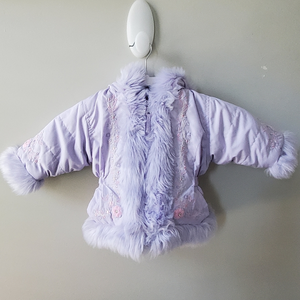 BIG CHILL Infant 6/9 Months Beautiful Lilac, Embellished Winter Coat, Jacket
